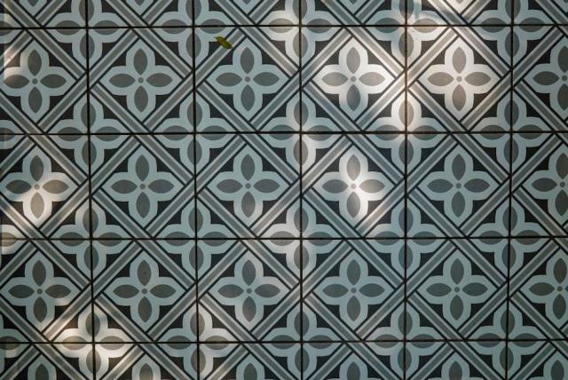 Mosaïque bleue : carrelage Rue du Carrelage